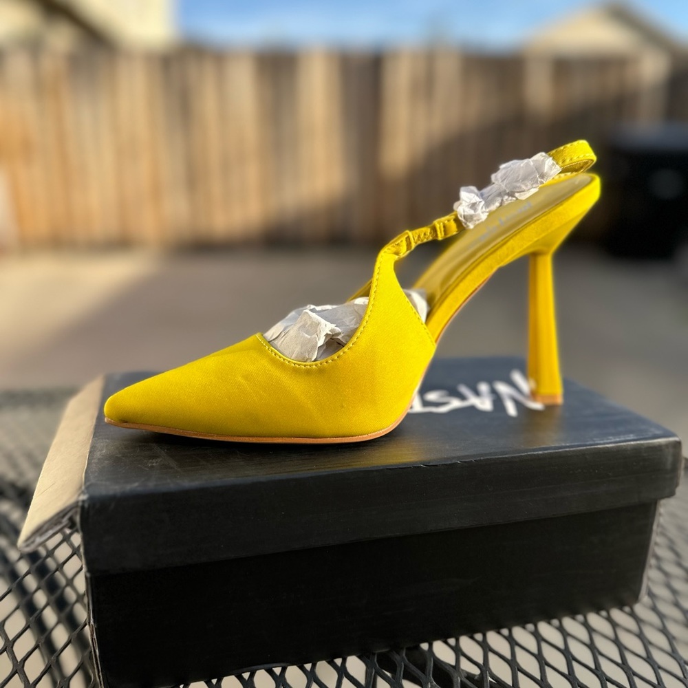 Satin Yellow Slingback Pump